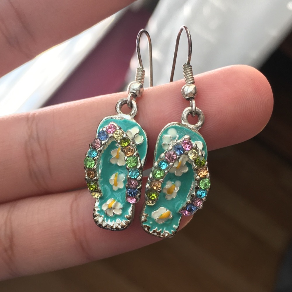 Floral Sandals Dangling Earrings
